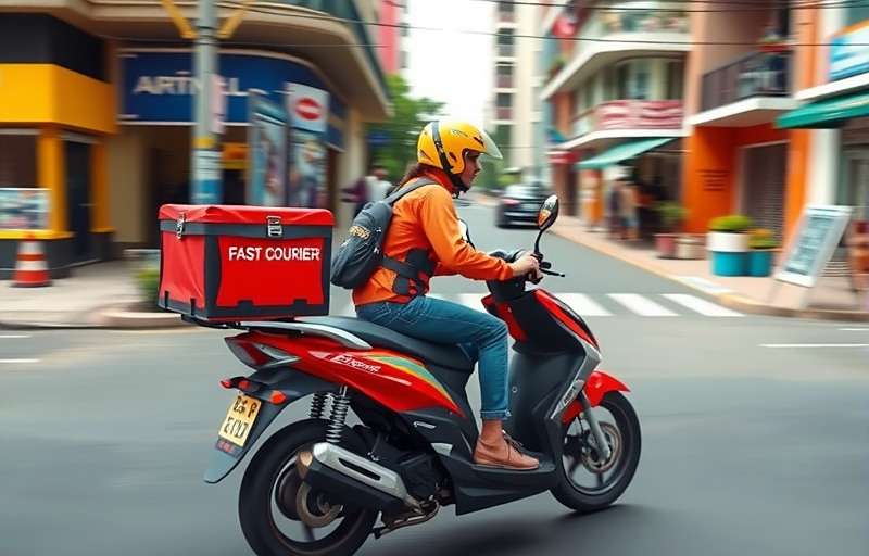 Fast Courier Gameplay Fast Courier game interface showing delivery scooter in Indian street
