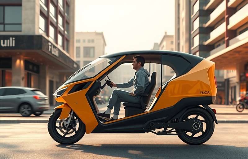 Future Fast Courier Updates Concept art of upcoming Fast Courier electric delivery vehicle in Indian city